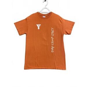 Vintage YMCA Day Camp Staff Orange/Brown T-Shirt On Gildan Tag Men's Size Medium